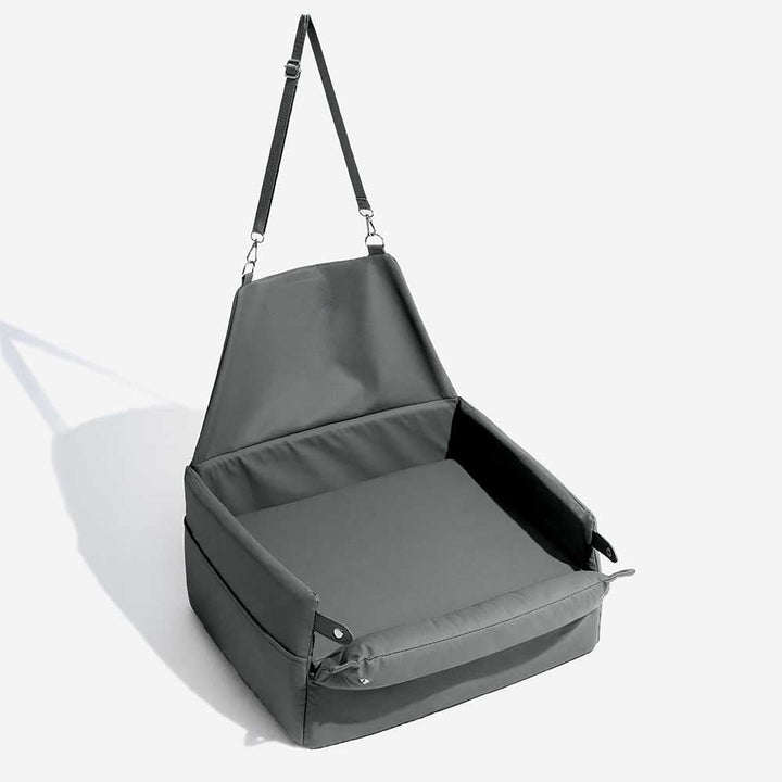 Animal accessory: Waterproof faux leather elevated booster bed for safe small dog car rides.