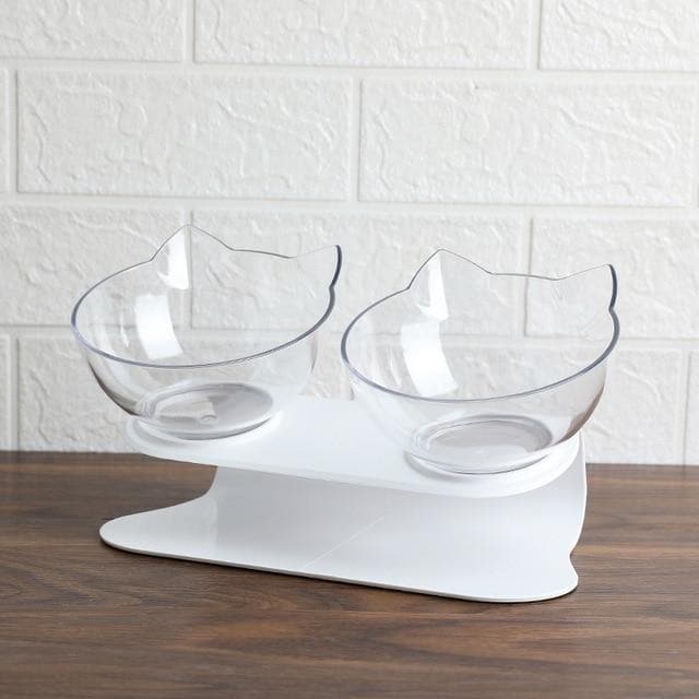 Detailed view of the anti-slip base on an elevated orthopedic cat bowl