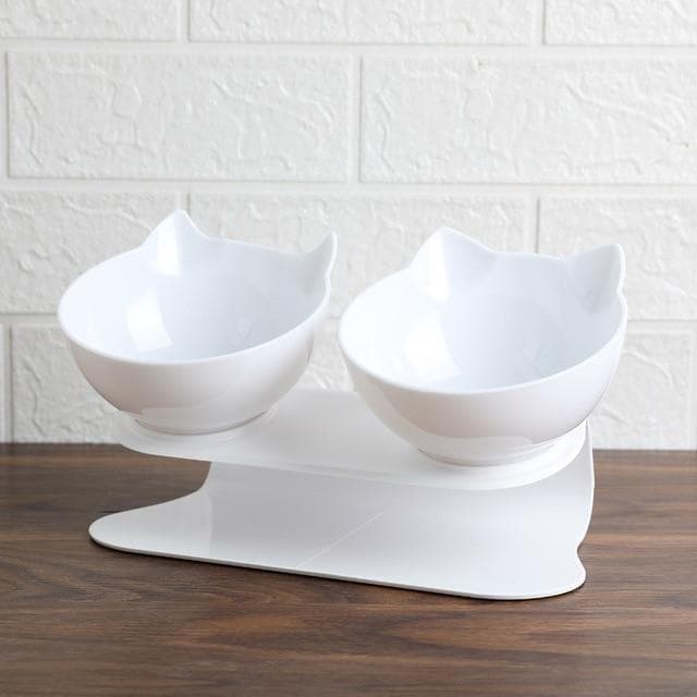 Elevated slow feeder cat bowl for mindful eating and digestive support