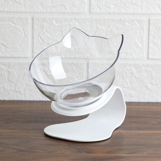 Anti-vomiting elevated cat feeder with ergonomic design for comfortable eating