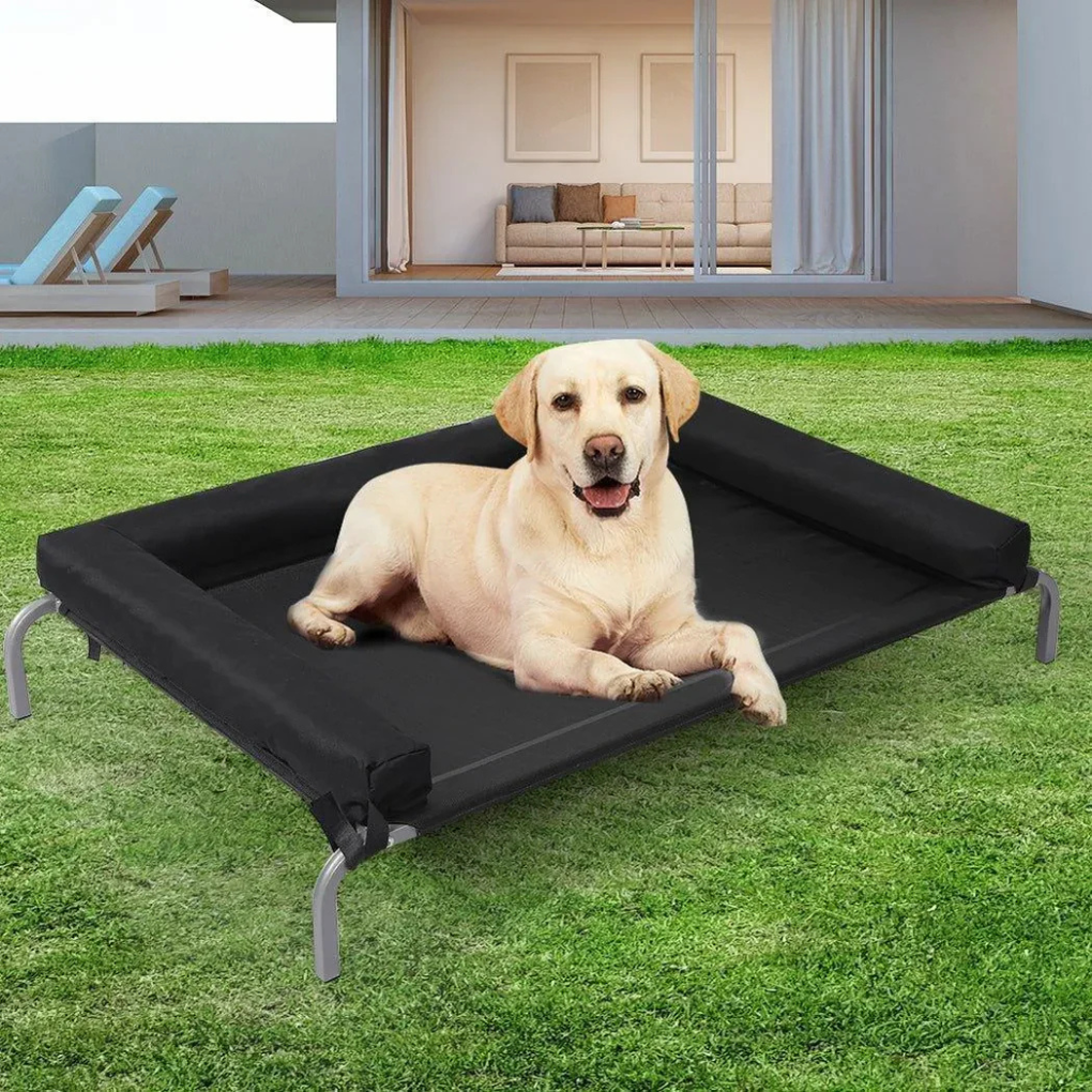 Elevated pet cooling hammock bed for dogs, breathable outdoor comfort