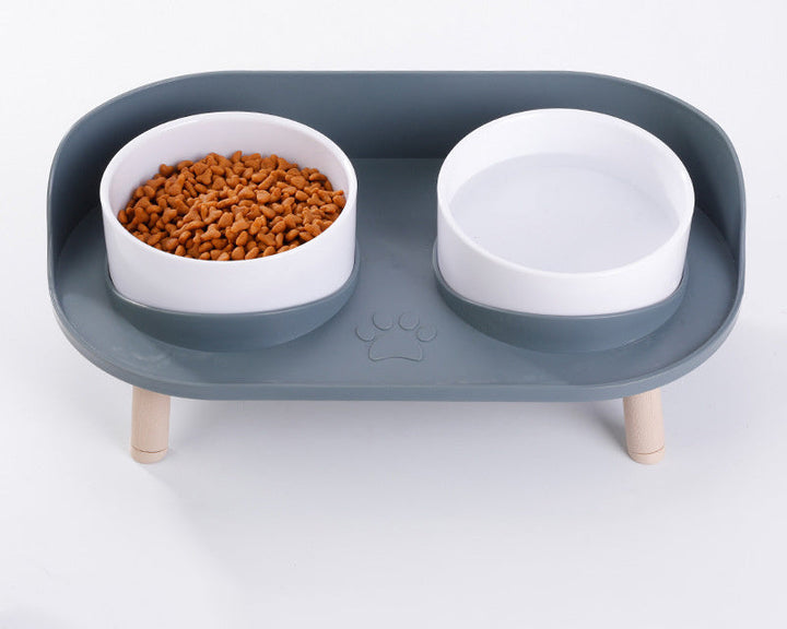 Stylish elevated pet bowls, a double diner for food and water, ideal for small to medium pets' digestion