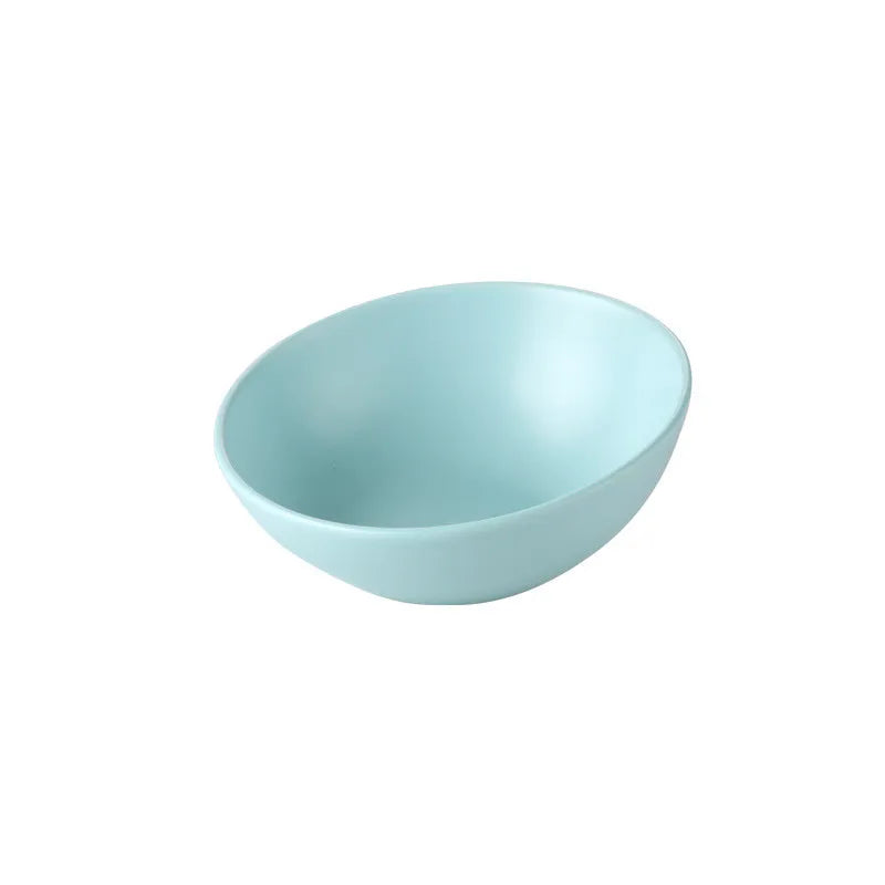 Pet bowl set: elevated stand with two removable white ceramic dishes, promotes better posture for dogs & cats