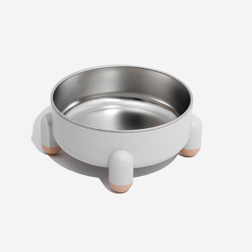 Pet supplies: elevated dog feeding bowl with durable stainless steel inserts, easy cleanup