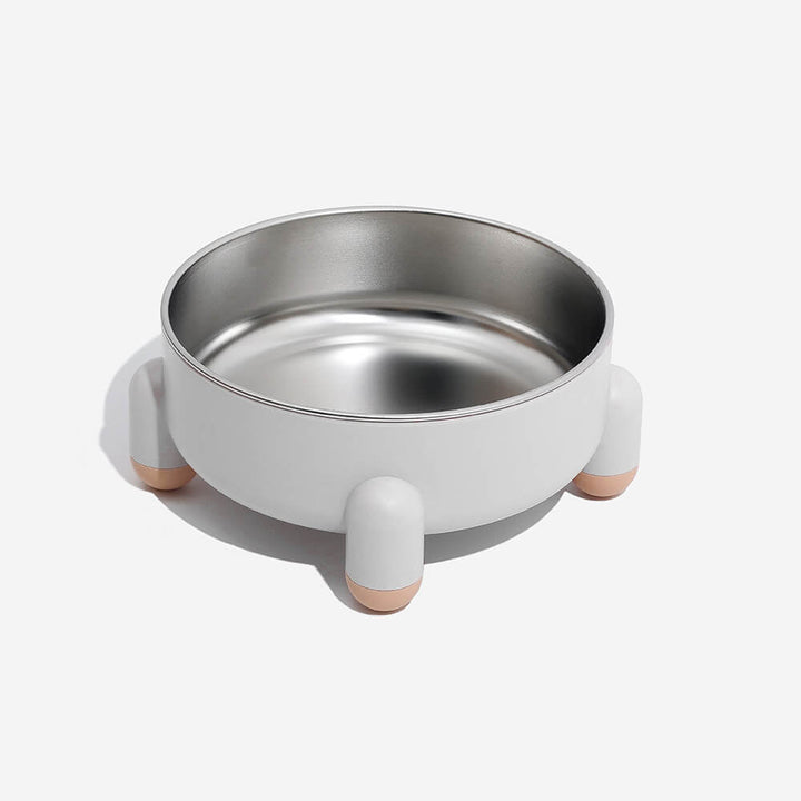 Pet supplies: elevated dog feeding bowl with durable stainless steel inserts, easy cleanup