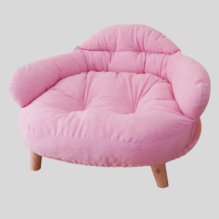 New elevated wooden pet furniture, a comfortable pet bed with a thick cushion for small cats and dogs.
