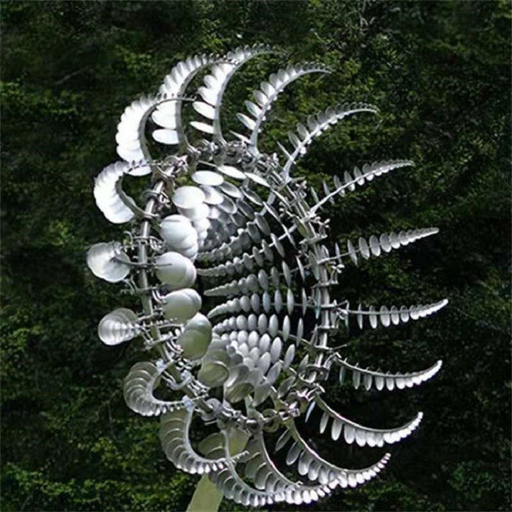 Enchanting kinetic metal wind spinner for garden decor. Anti-rust windmill, perfect outdoor art & yard ornament.