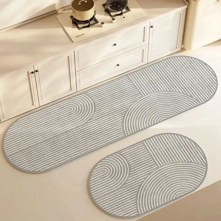 Safe non-slip anti-fatigue kitchen mat ensures stability, preventing accidents in any home kitchen.
