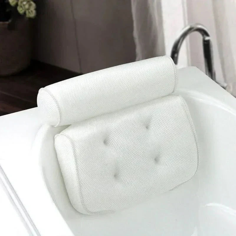 Comfortable, hygienic bath pillow with anti-bacterial design for head and neck support in your home spa.