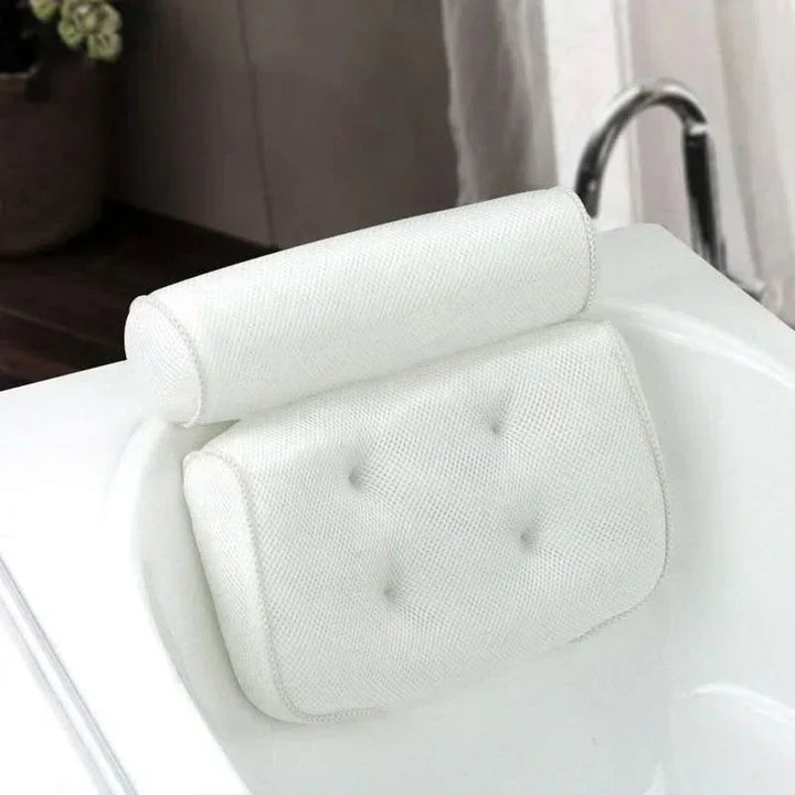 Comfortable, hygienic bath pillow with anti-bacterial design for head and neck support in your home spa.