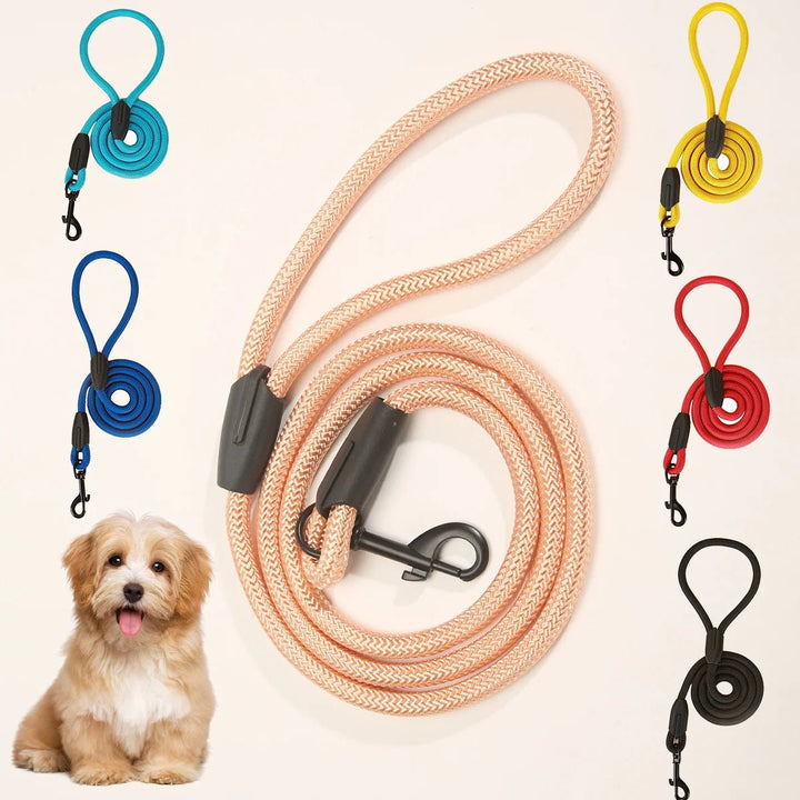 Durable ergonomic dog leash, black, 6ft, with comfortable grip for training and outdoor dog walks