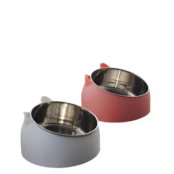 Elevated cat food bowl with a sleek, ergonomic design for healthy pets.