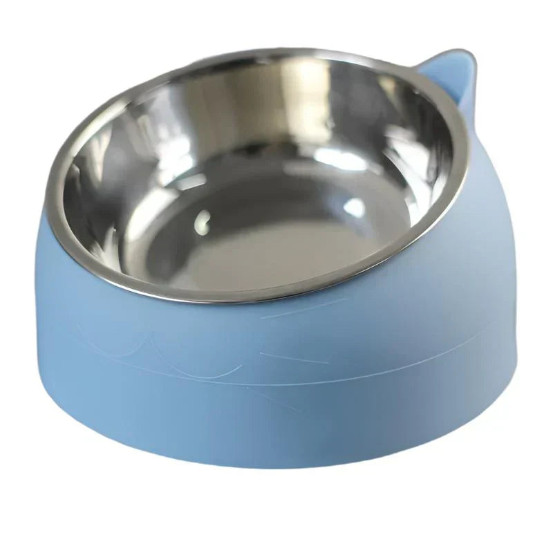 Stylish elevated cat bowl, ergonomic design, for comfortable feeding.