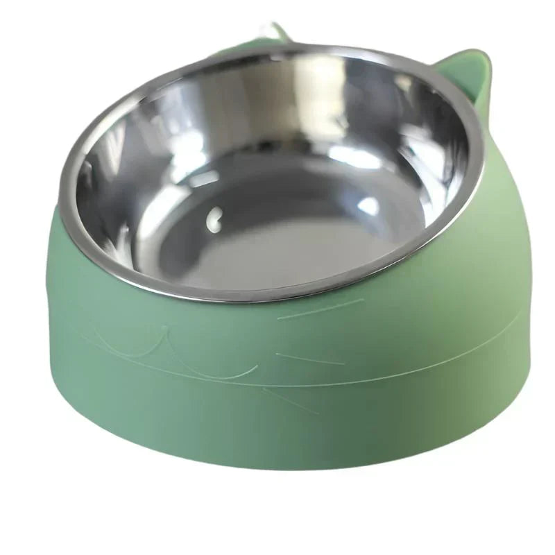 Ergonomic single cat bowl, raised feeder, ideal for healthy eating habits.
