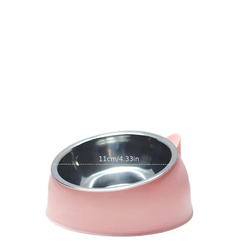 Modern ergonomic elevated cat bowl for improved feline dining experience.