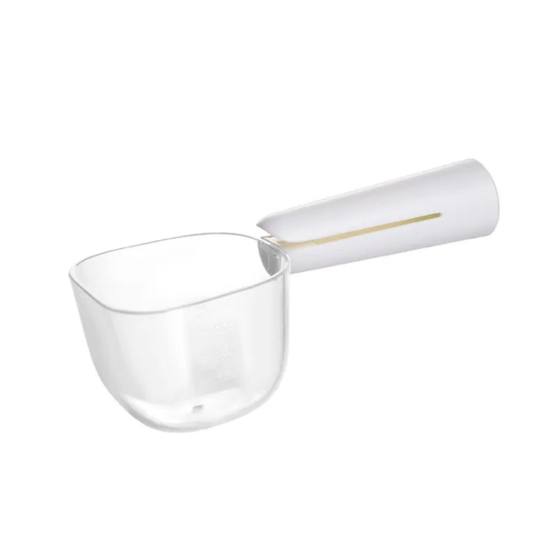 Portable ergonomic measuring spoon for dry food and rice, a versatile kitchen accessory for portion control.