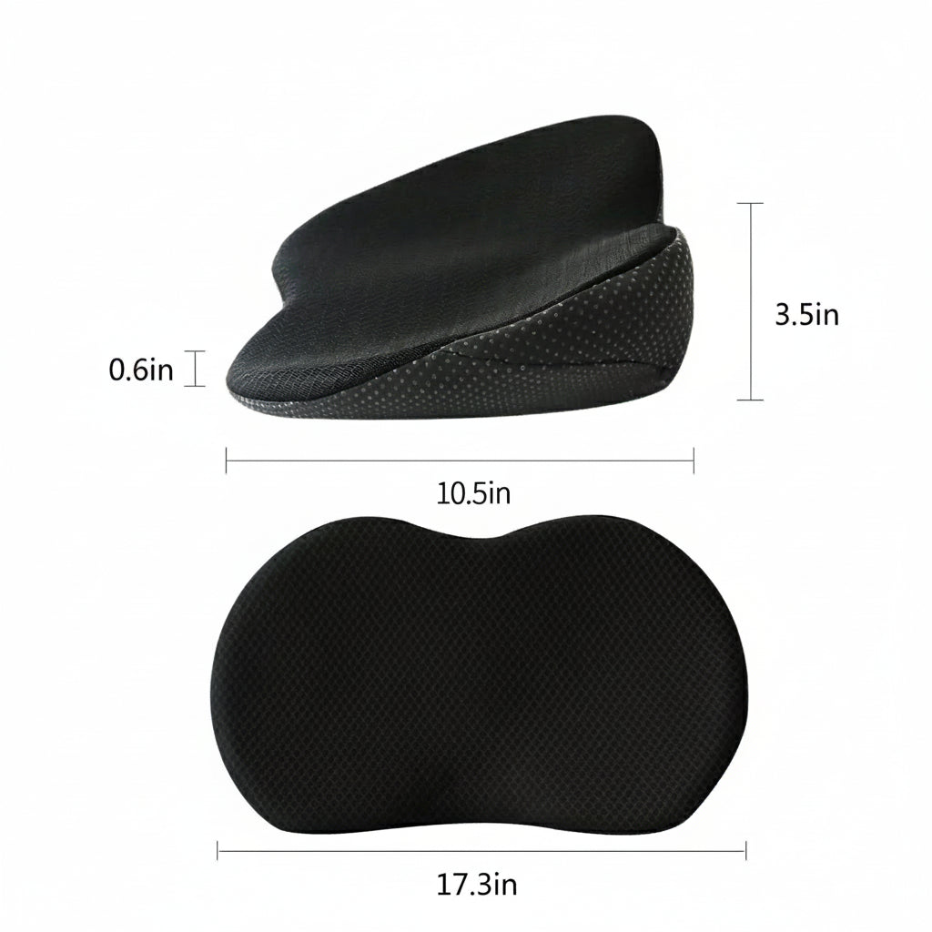 Sciatica and posture support car cushion; memory foam pad for comfortable, ergonomic driving.
