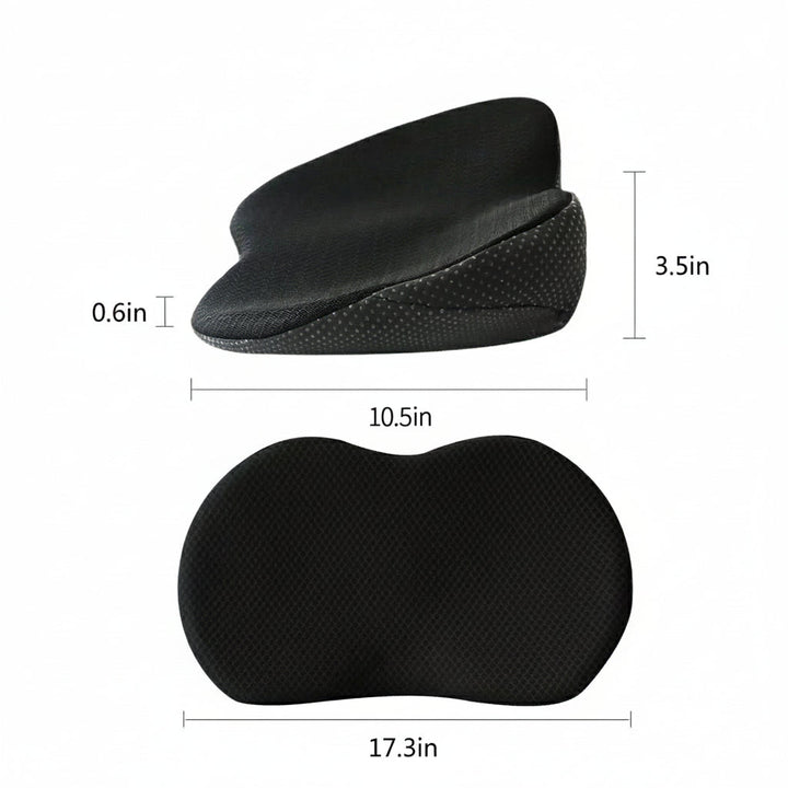 Sciatica and posture support car cushion; memory foam pad for comfortable, ergonomic driving.