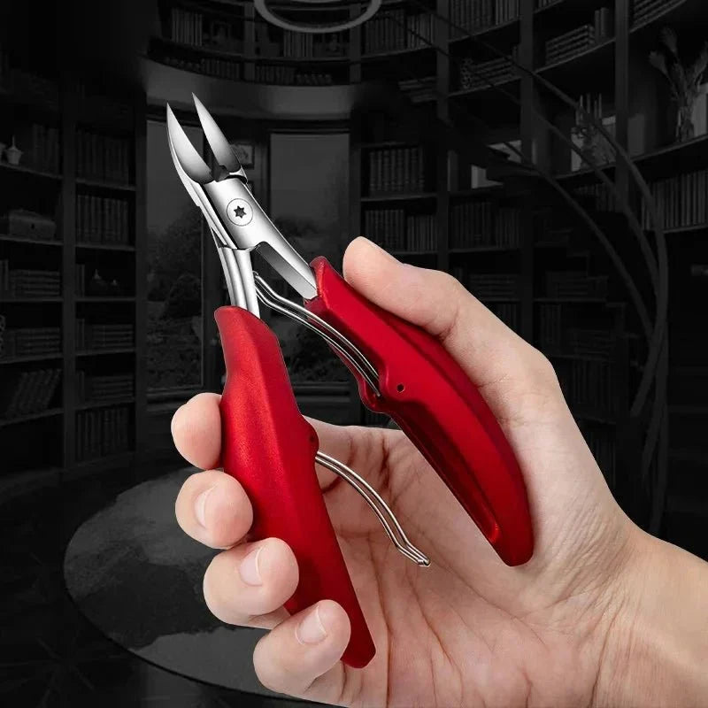 Precision toenail clippers for thick, ingrown nails. Ergonomic design for easy foot care.