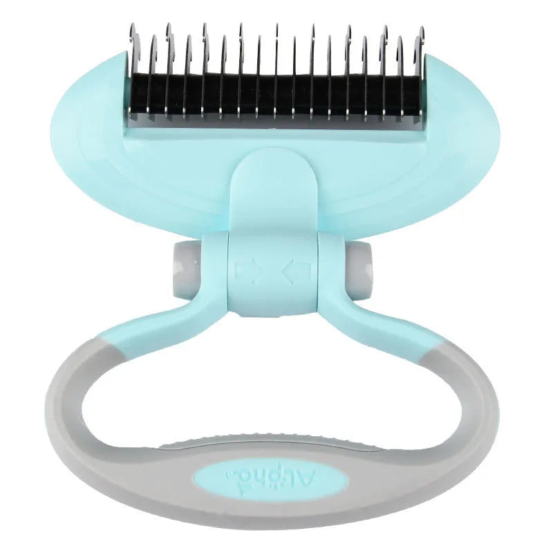 Versatile pet brush with a 360° rotating head designed for de-matting and grooming cats and dogs.