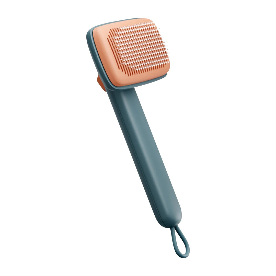 Ergonomic pet brush with comfort grip, a versatile grooming tool for hair removal on all pets