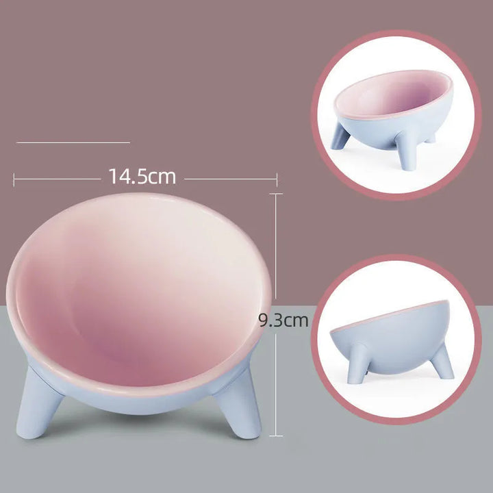 Stylish elevated pet food and water bowl, ergonomic for improved pet digestion, grey finish