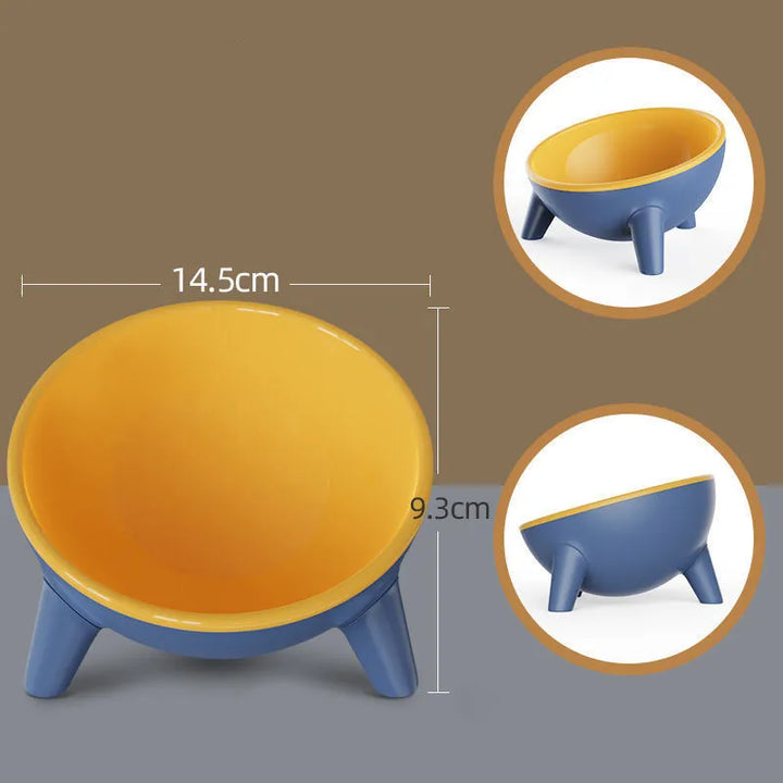 Two raised pet bowls, one for food and one for water, ergonomic cat and dog feeder set