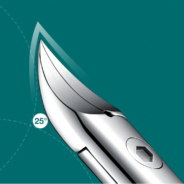 Durable stainless steel ergonomic toenail clipper, perfect for seniors needing help with thick toenails.