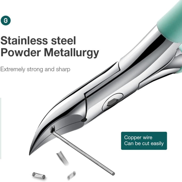 Medical-grade stainless steel toenail clippers with ergonomic handles, perfect for seniors & anyone with thick nails.