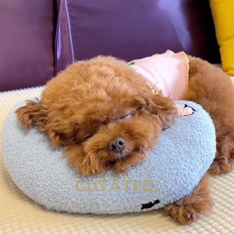 Mohair pet bed, U-shaped pet calming pillow for deep sleep, suitable for felines and canines