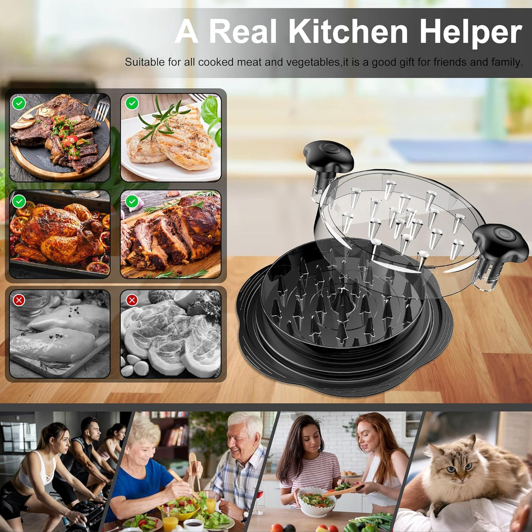 ErgoShredder, an ergonomic shredding tool for chicken & meat. Perfect kitchen gadget for food prep.