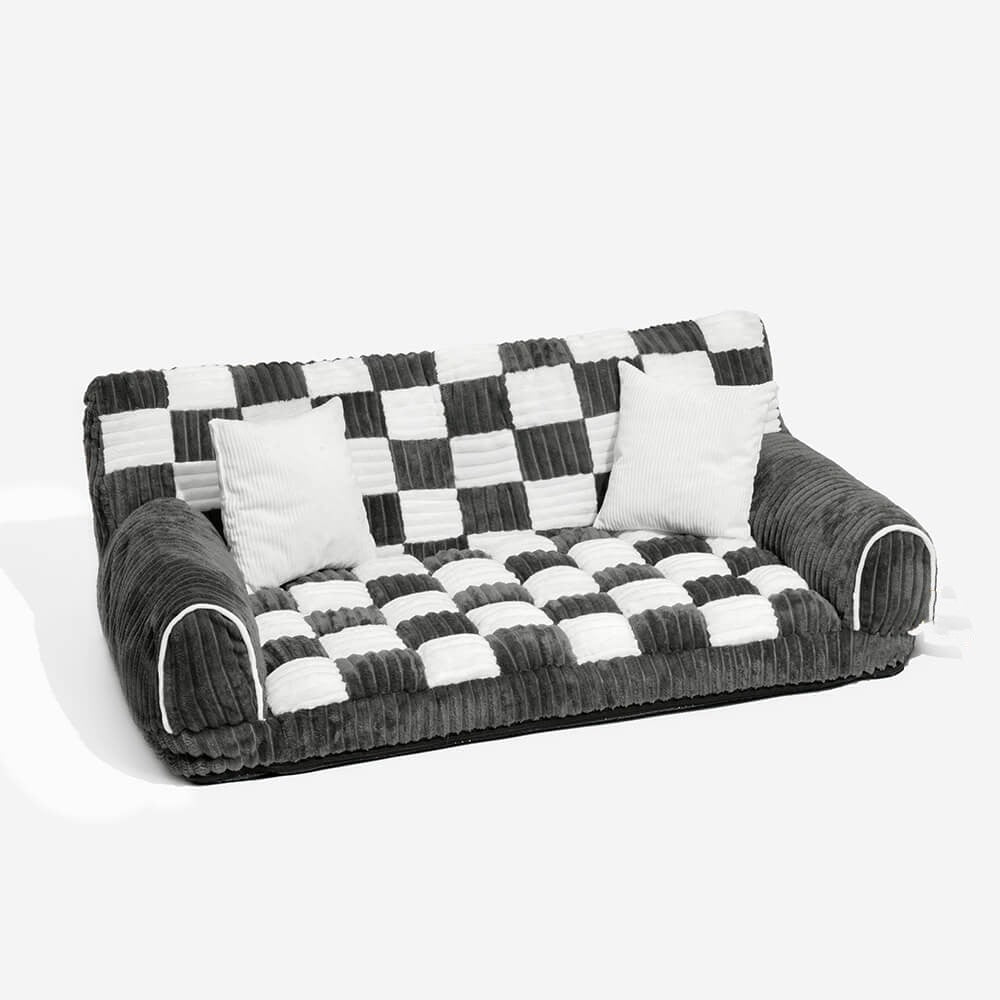 New4 large gray orthopedic dog sofa bed, premium pet furniture with washable cover for huge pets