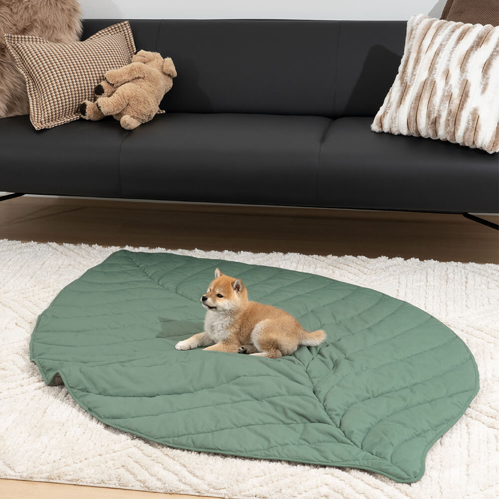 Extra large comfortable leaf shape pet mat, dog blanket for humans and pets, washable & stylish.