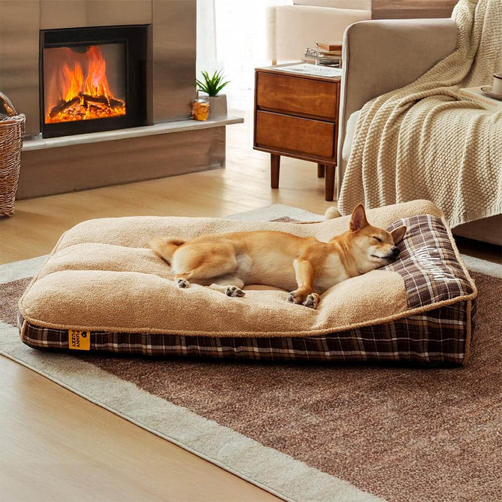 Orthopedic support dog bed, large rectangle, fluffy and cozy for big dogs