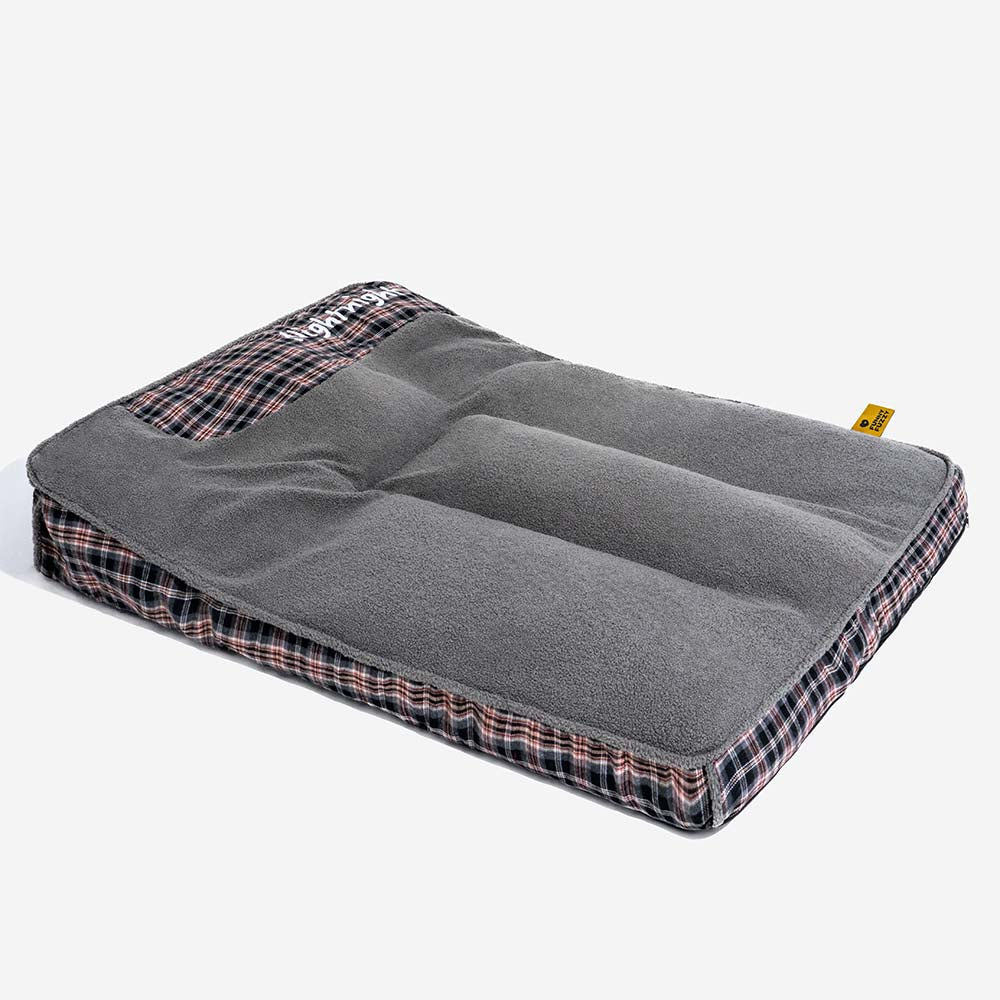 Comfortable large dog bed, rectangle, fluffy teddy fleece, providing orthopedic support