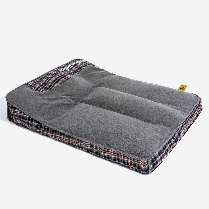 Comfortable large dog bed, rectangle, fluffy teddy fleece, providing orthopedic support