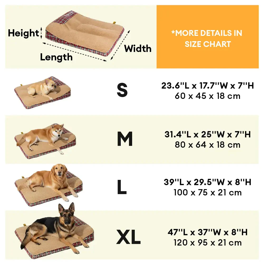 Fluffy dog bed for large dogs, rectangle shape, durable and washable pet supplies