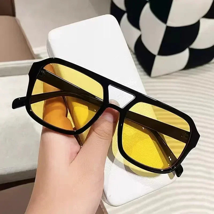 Women's accessories: retro prism square sunglasses. Chic design with UV400 protection for all day wear.