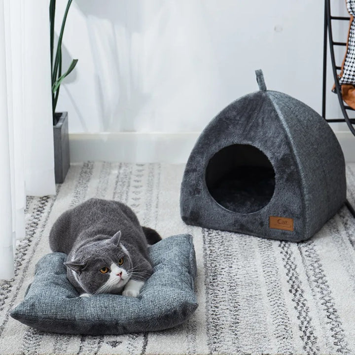 Cozy 2-in-1 Cat Cave & Lounger Bed for Small Pets