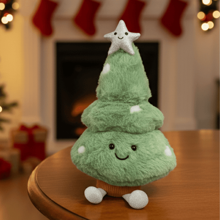 Festive plush Christmas tree figurine, perfect holiday home decor & seasonal accent. Soft, cute & charming.