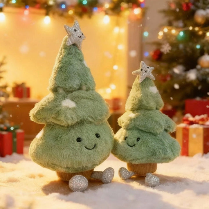 Cozy plush Christmas tree figurine, bringing festive holiday cheer and soft seasonal decor to your home.