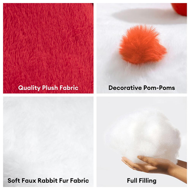 Soft, supportive orthopedic dog bed in a charming festive snow house design for holidays