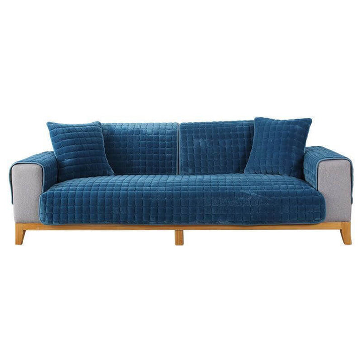 Set of flannel quilted couch covers for various sofa sizes, non-slip scratch-resistant pet friendly