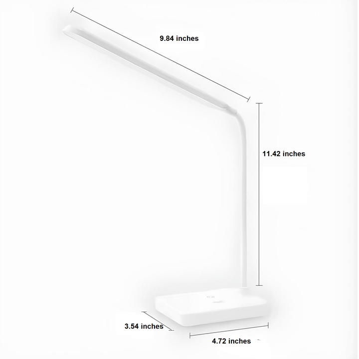 Compact flexible LED reading lamp, dimmable and adjustable, with convenient USB or plug-in power.