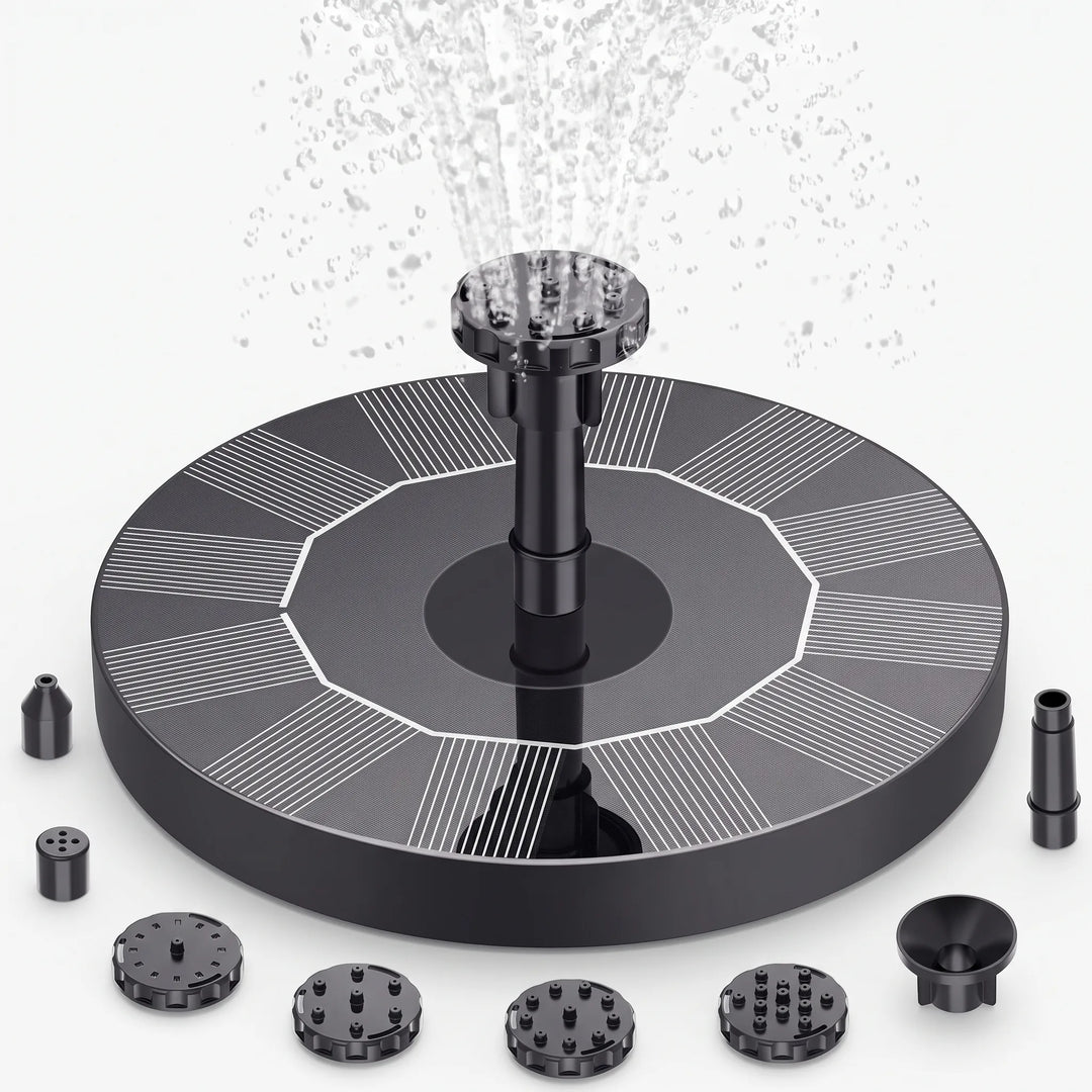 Enhance outdoor living with this floating solar fountain, a charming garden decor & pond accessory.
