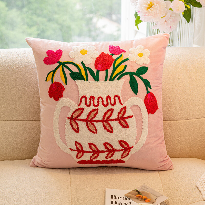 Elegant Floral Bouquet Throw Pillow, adding a touch of nature and color to your living room