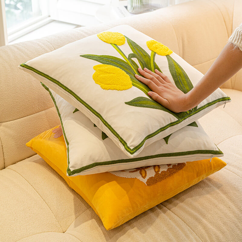 Decorative Floral Bouquet Cushion, perfect home accent for sofa or armchair with floral pattern