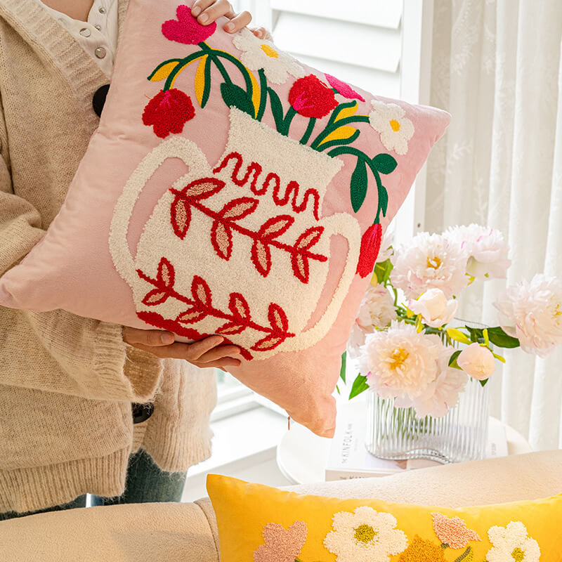 Comfortable polyester Floral Bouquet Pillow, an attractive addition to any living space