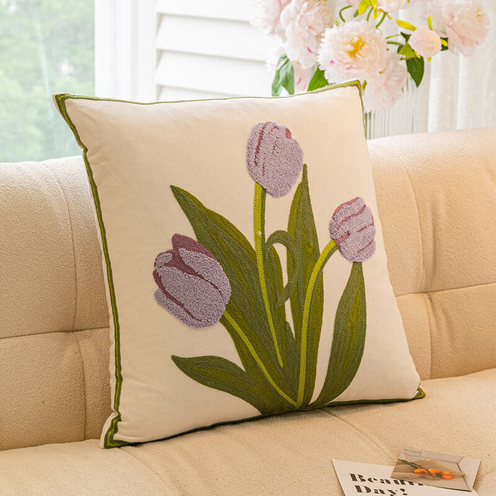 Stylish Floral Bouquet Throw Pillow, enhancing home decor with its unique floral design