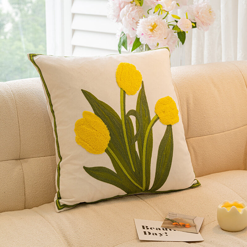 Floral Bouquet polyester cushion, a comfy and decorative throw pillow for bedroom or living room